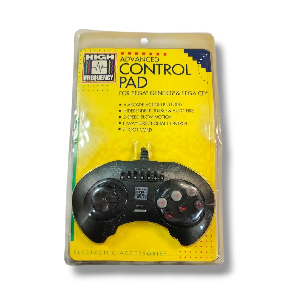 High Frequency 1995 Advanced Control Pad For Sega Genesis & Sega‎ CD New